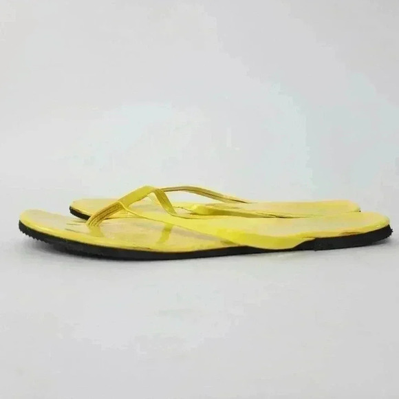 Sunshine Yellow Thong Flip Flop Sandals - 7/8 - Picture 2 of 5